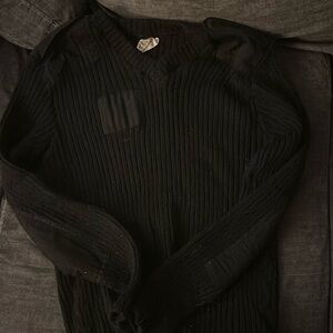 Vintage British Quartermasters Black Sweater. Size 46.